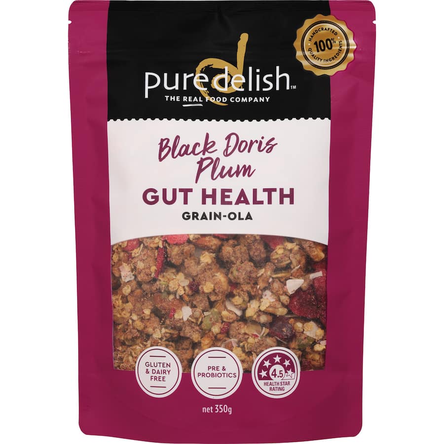 Pure Delish Granola Gut Health Black Doris Plum 350g