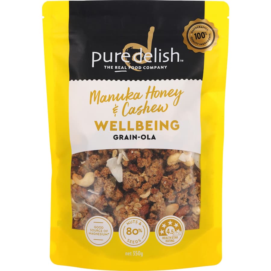 Pure Delish Granola Wellbeing Manuka Honey 350g