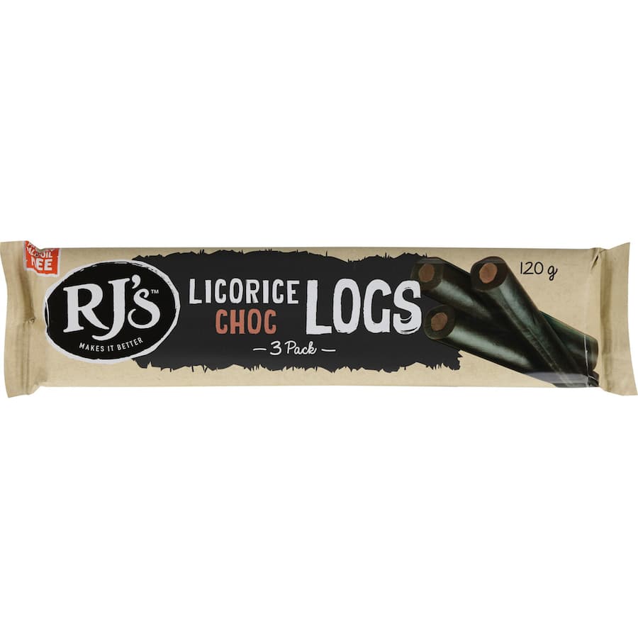 Rjs Licorice Chocolate Logs 3pack 120g