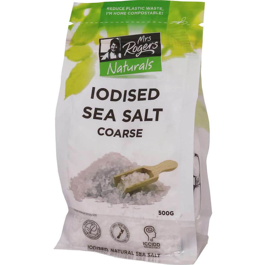 Mrs Rogers Sea Salt Iodised Resealable bag 500g