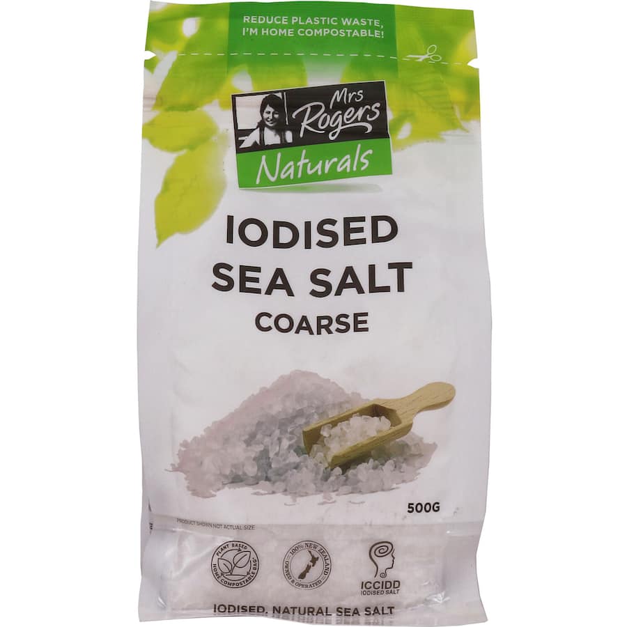 Mrs Rogers Sea Salt Iodised Resealable bag 500g