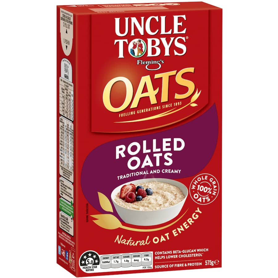Uncle Tobys Oats Rolled Oats Breakfast Cereal Box 575g