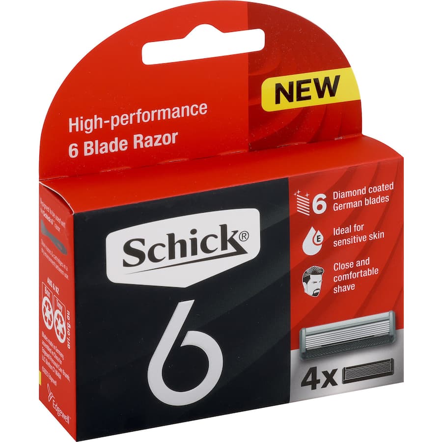 Schick 6 Razor Blades High Performance 4pack