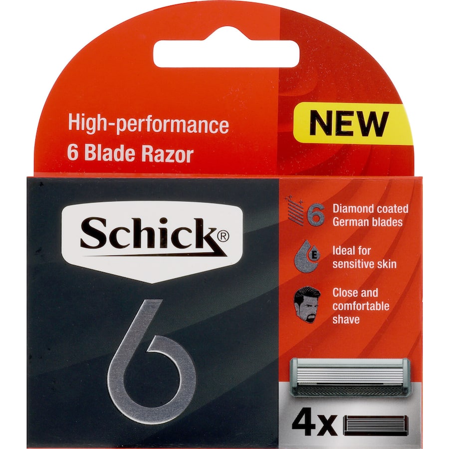 Schick 6 Razor Blades High Performance 4pack