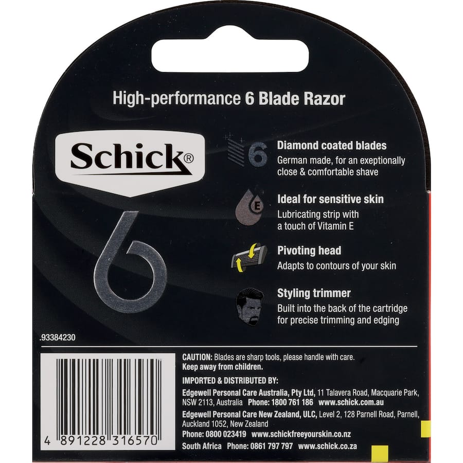 Schick 6 Razor Blades High Performance 4pack