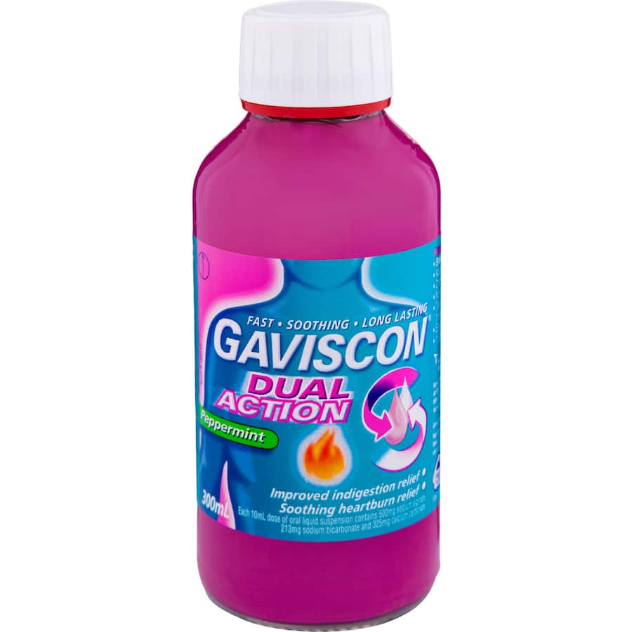 Gaviscon Dual Action Liquid Heartburn & Indigestion Relief Peppermint 300mL
