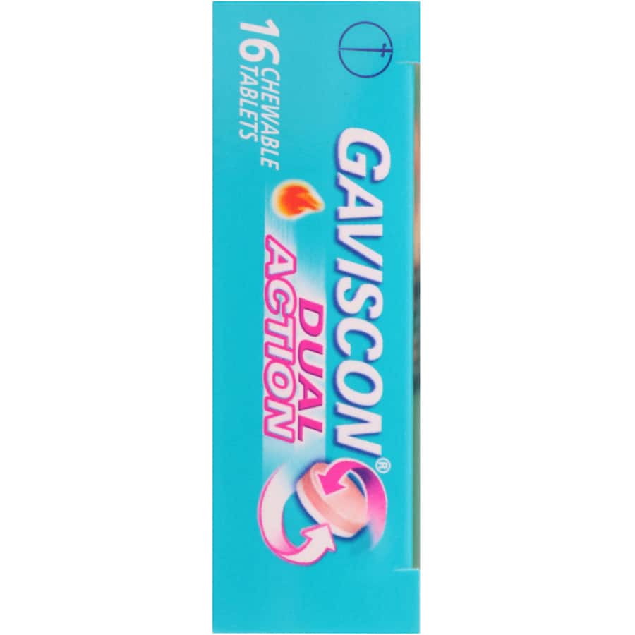 Gaviscon Dual Action Heartburn & Indigestion Relief Peppermint Chewable tablets 16pack
