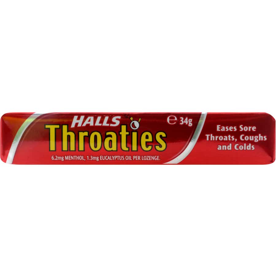 Halls Throaties Lozenges Original Stick 34g