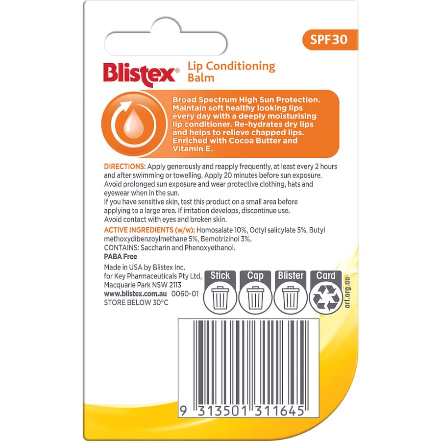 Blistex Lip Balm Conditioning Spf30 4.25g