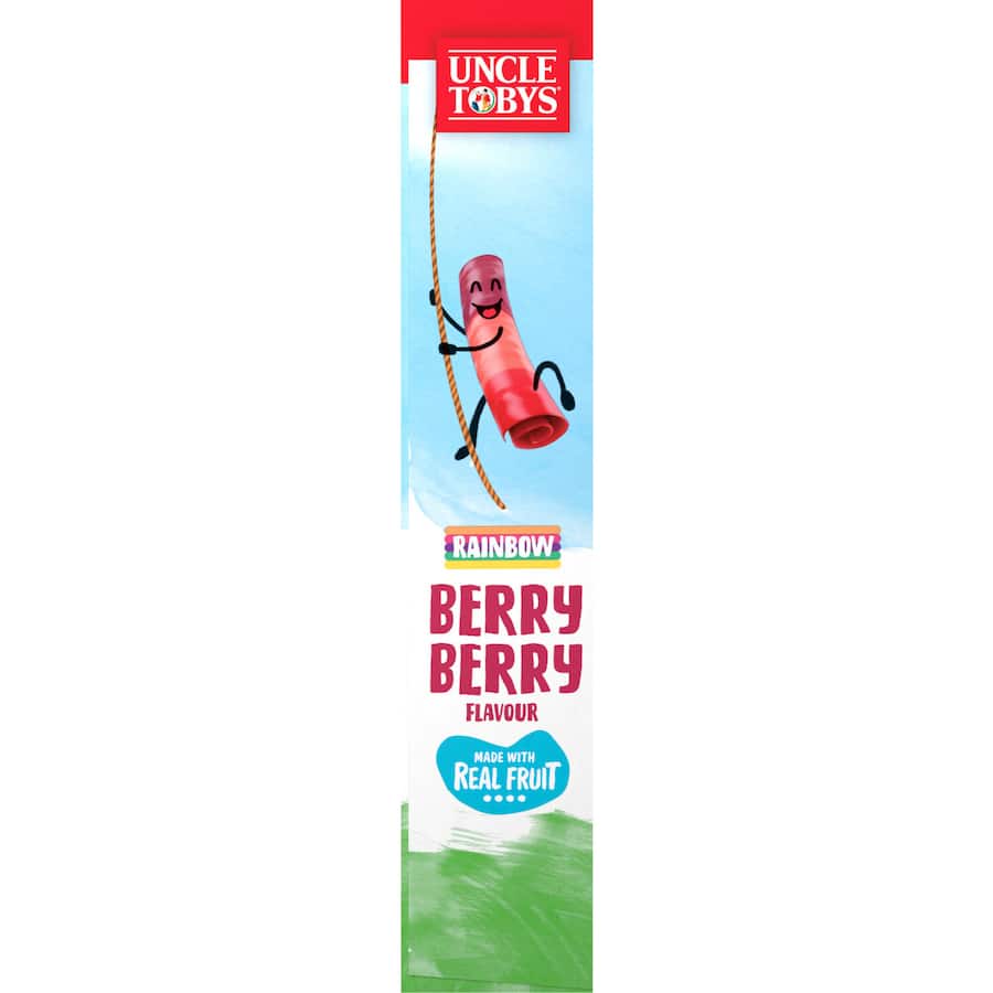 Uncle Tobys Roll-ups Fruit Snack Rainbow Berry Berry 6pk 94g