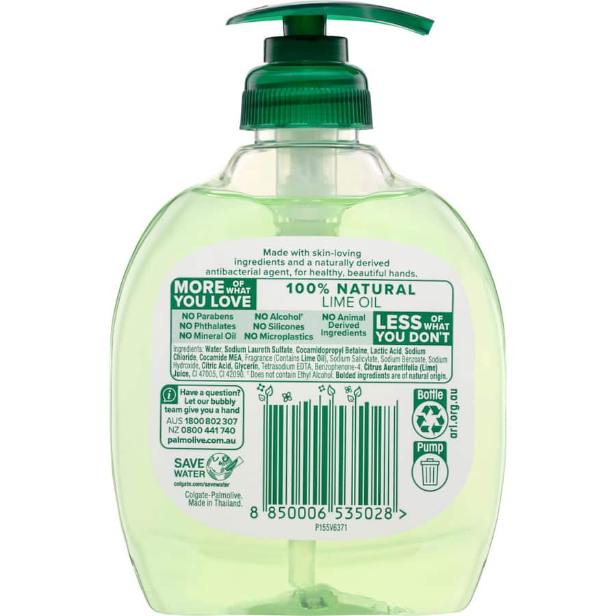 Palmolive Antibacterial Liquid Hand Wash Odour Neutralising Lime Pump 250mL