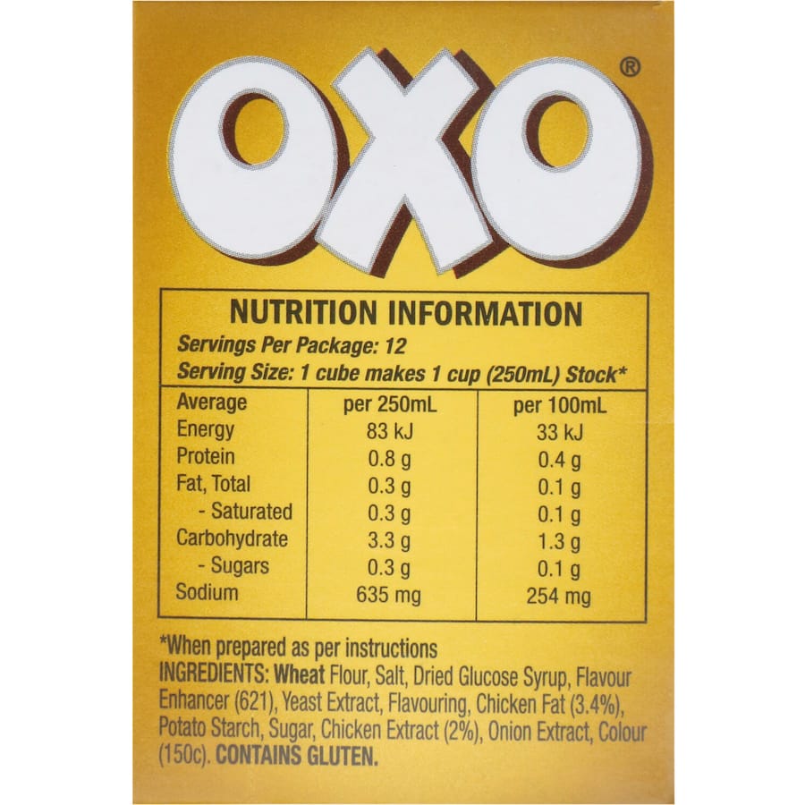 Oxo Chicken Stock Cubes 71g Box 12pack