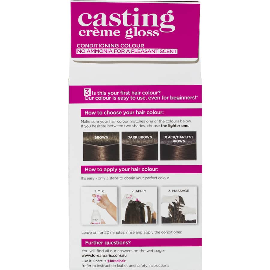 L'oreal Paris Casting Hair Colour Creme Gloss Dark Choco 323 Each 1pack