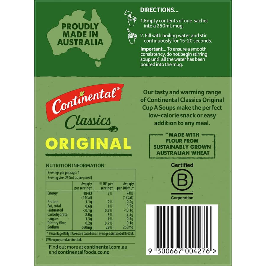 Continental Cup A Soup Instant Soup Chicken Noodle 40g 4pack