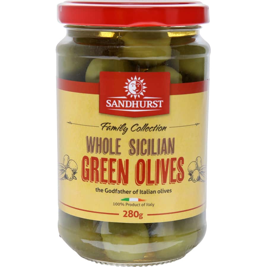 Sandhurst Olives Green Sicilian 280g