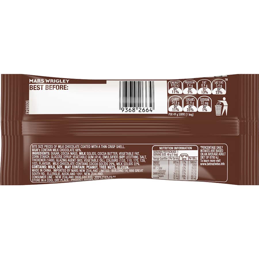 M&m's Chocolate Snack Milk Bag 49g