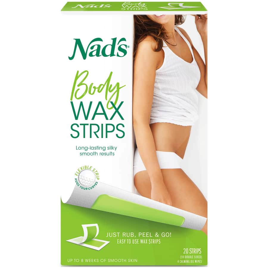 Nads Hair Removal Wax Strips Body 20pack
