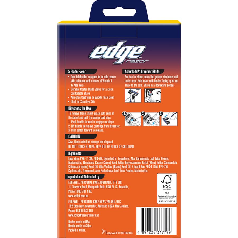 Edge Hybrid 5 Razor + 4 Blades