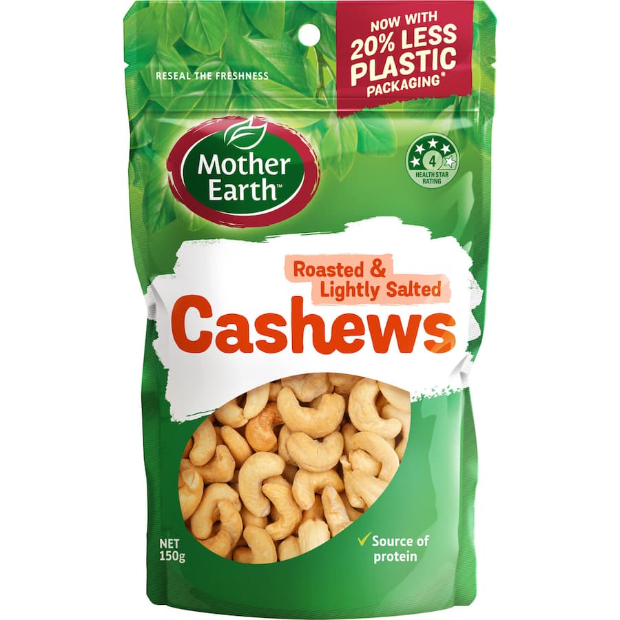 Mother Earth Cashews Batch Roasted & Salted 150g