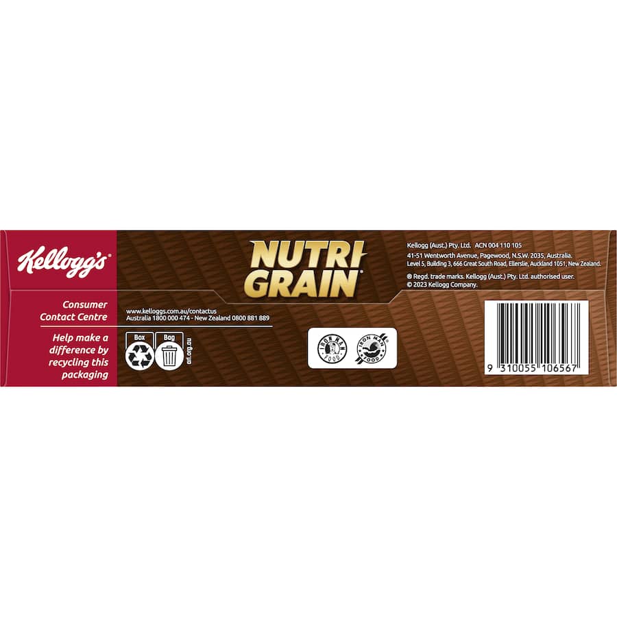 Kellogg's Nutrigrain Cereal Vanilla Malt 25% Less Sugar 450g