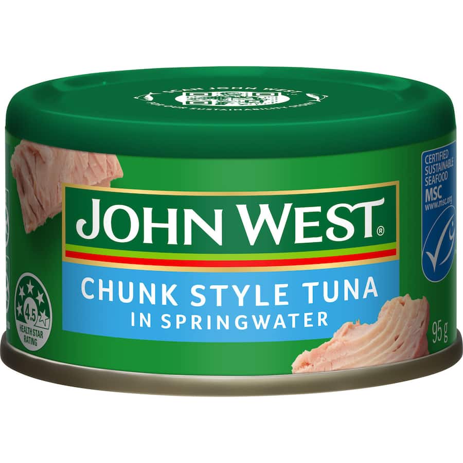 John West Chunk Style Tuna In Spring Water Tear tab can 95g