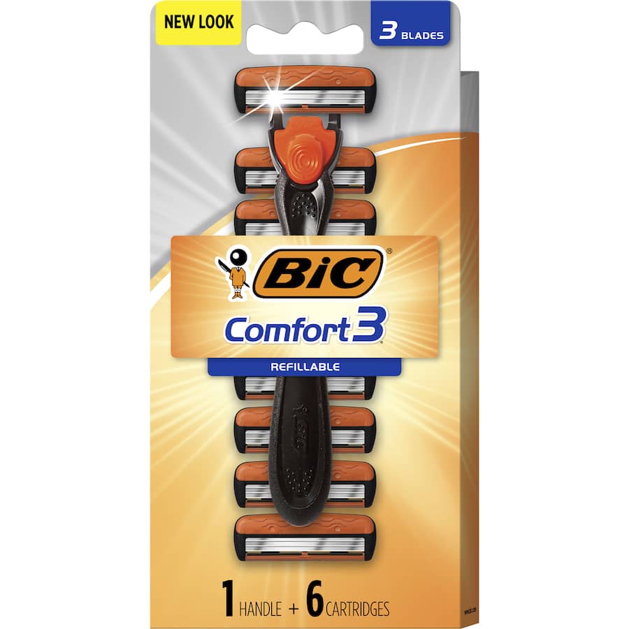 Bic Hybrid Comfort Razor + 6 Disposable Cartridges