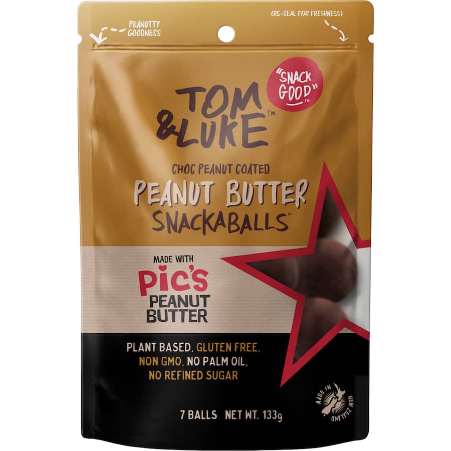 Tom & Luke Snack Balls Choc With Pics Peanut Butter 133g