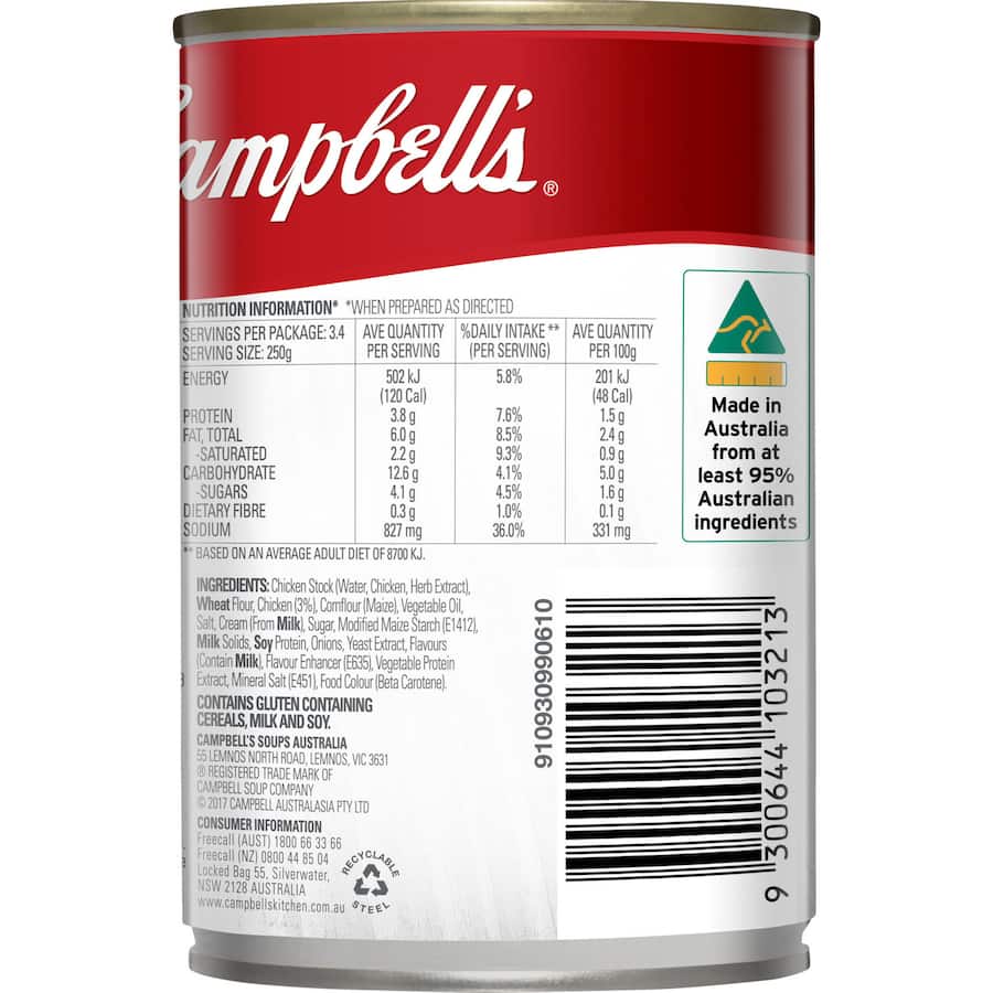Campbell's Soup Cream Of Chicken Canned 420g