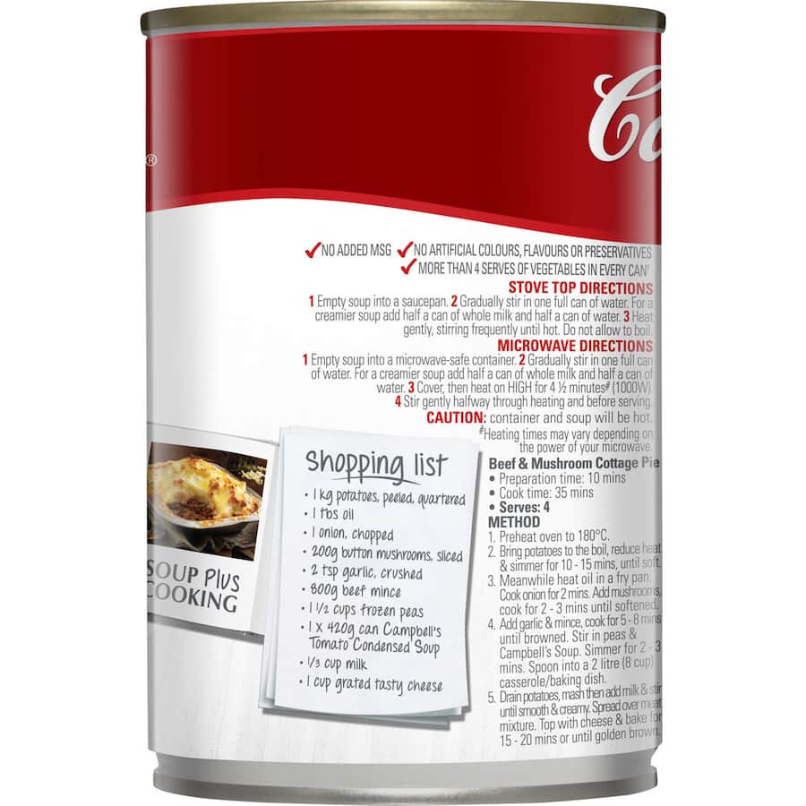 Campbell's Soup Tomato Condensed Canned 420g