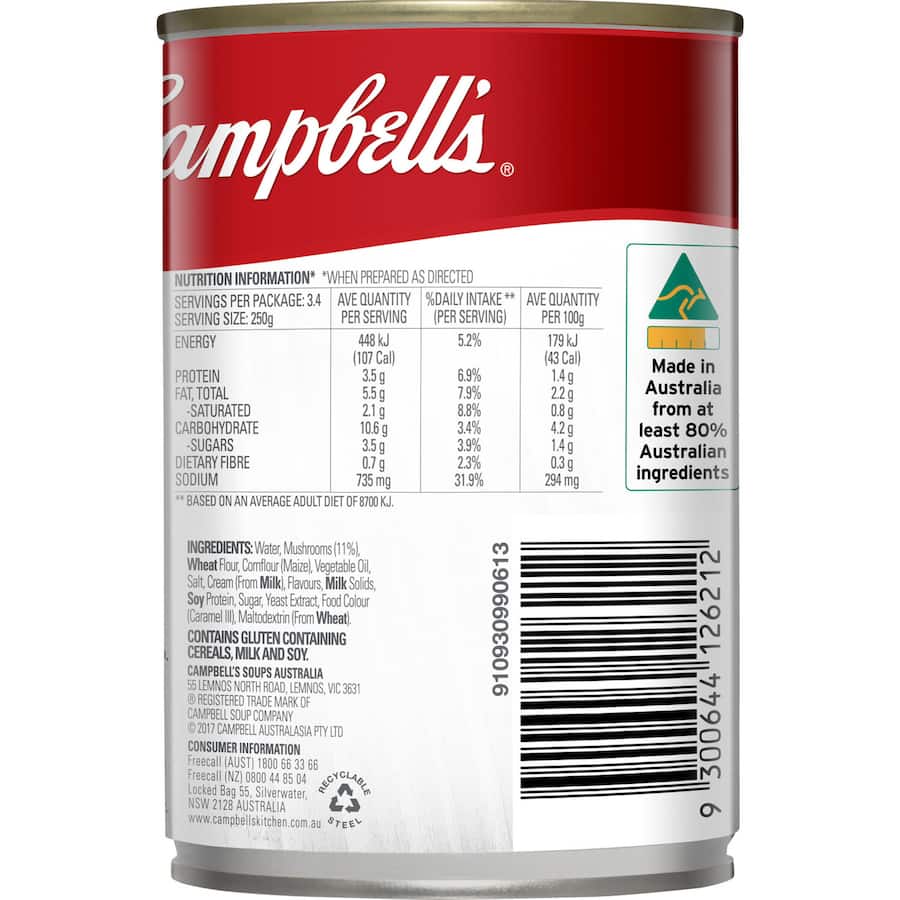 Campbell's Soup Cream Of Mushroom Canned 420g