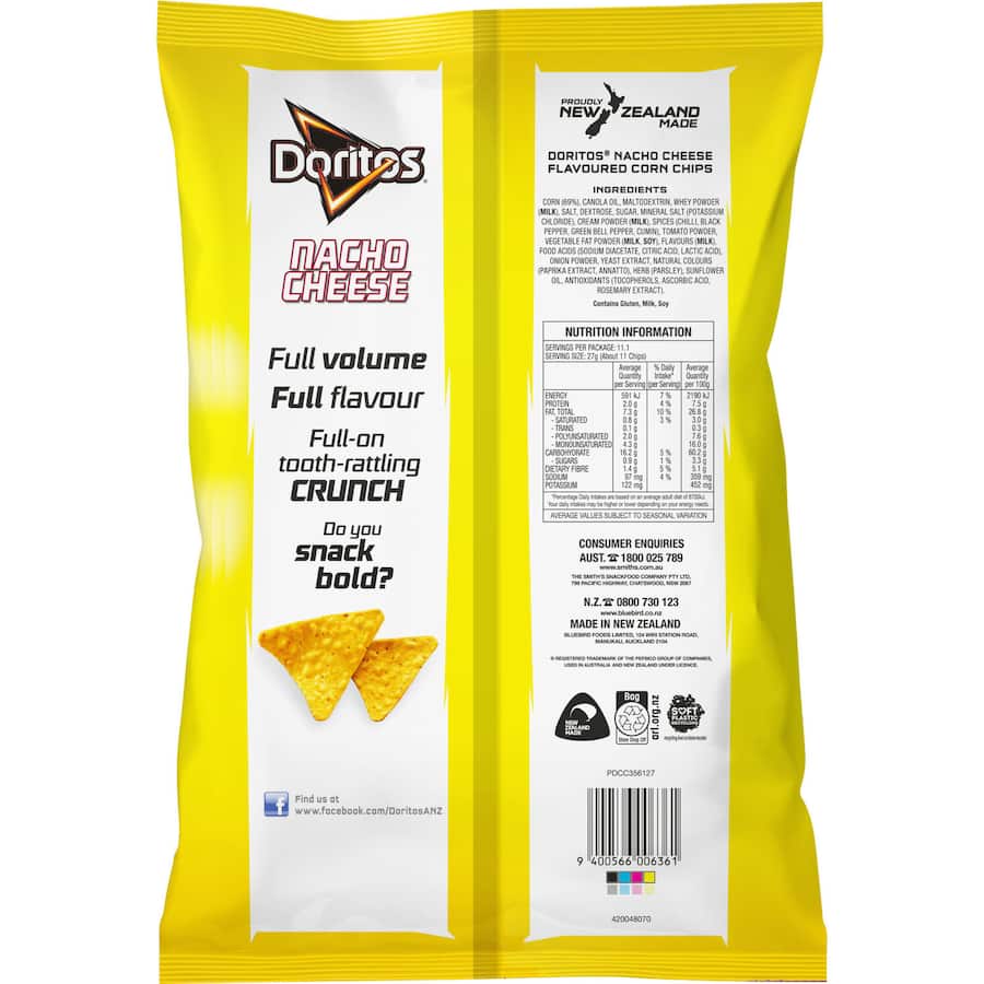 Doritos Corn Chips Nacho Cheese Share Bag 300g