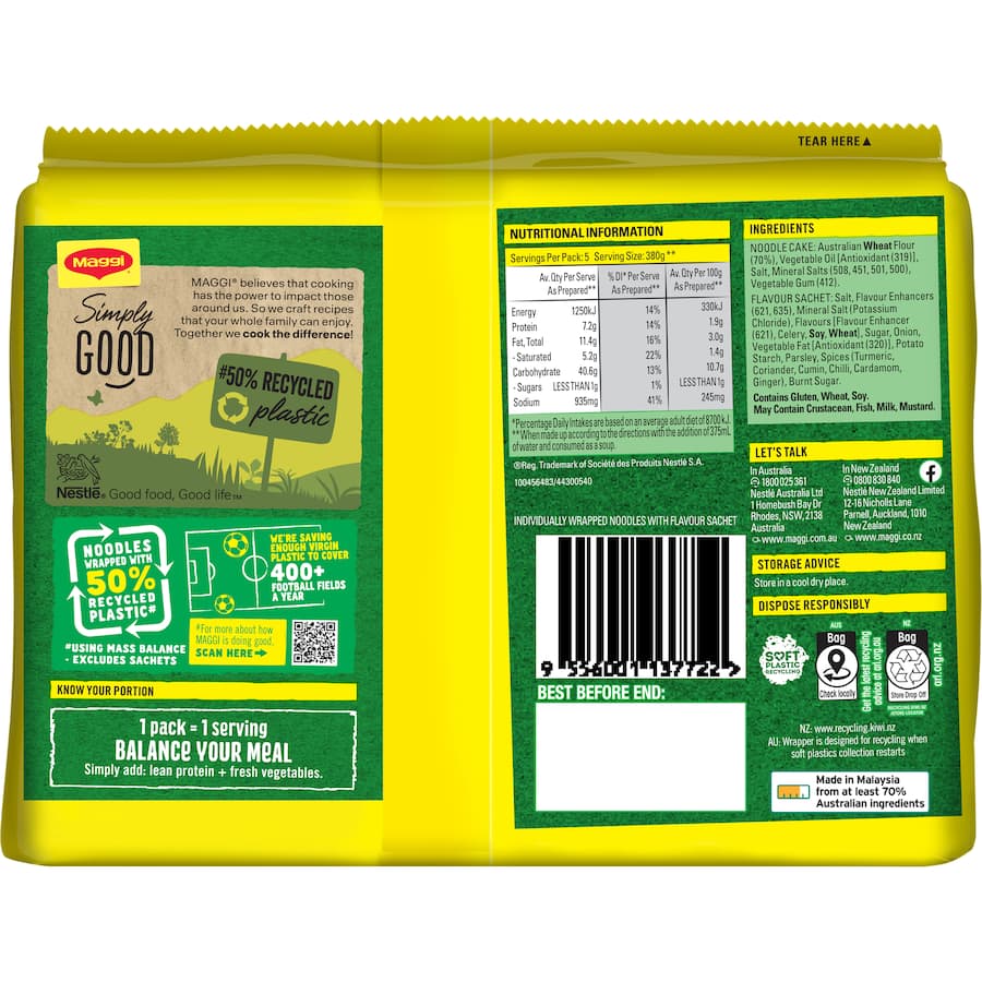 Maggi 2-minute Instant Noodles Chicken 5 pack 360g