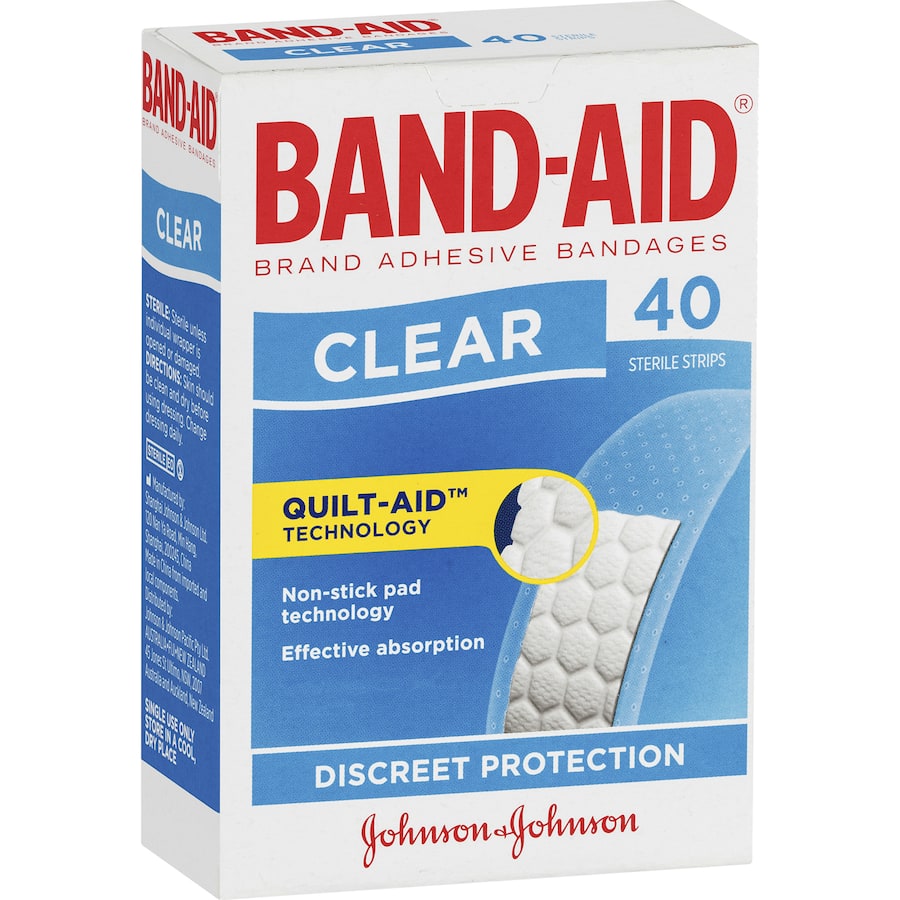 Band Aid Plasters Clear Strips 40pack