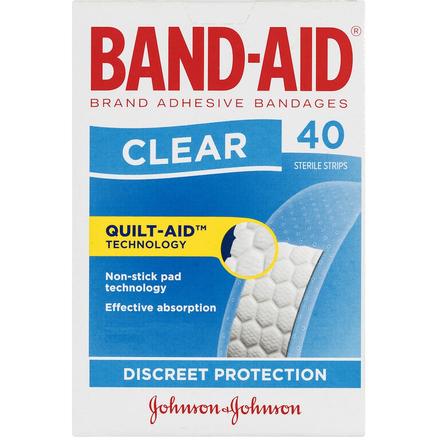 Band Aid Plasters Clear Strips 40pack