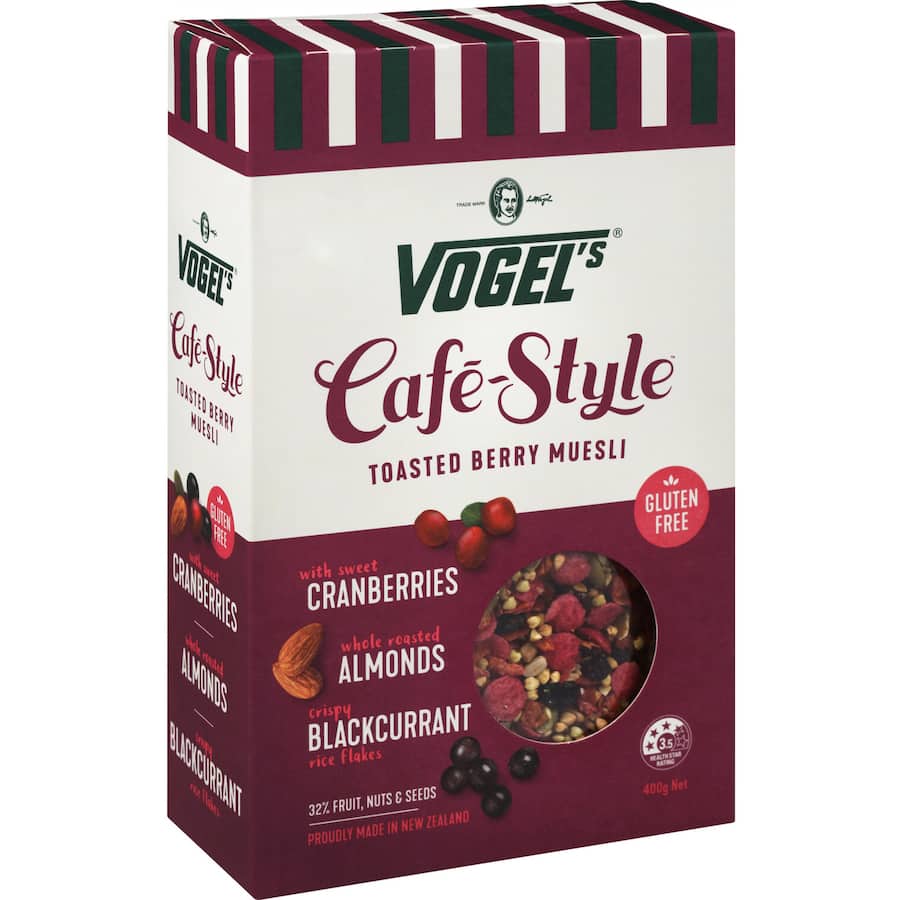 Vogels Cafe Style Muesli Toasted Berry Gluten Free 400g