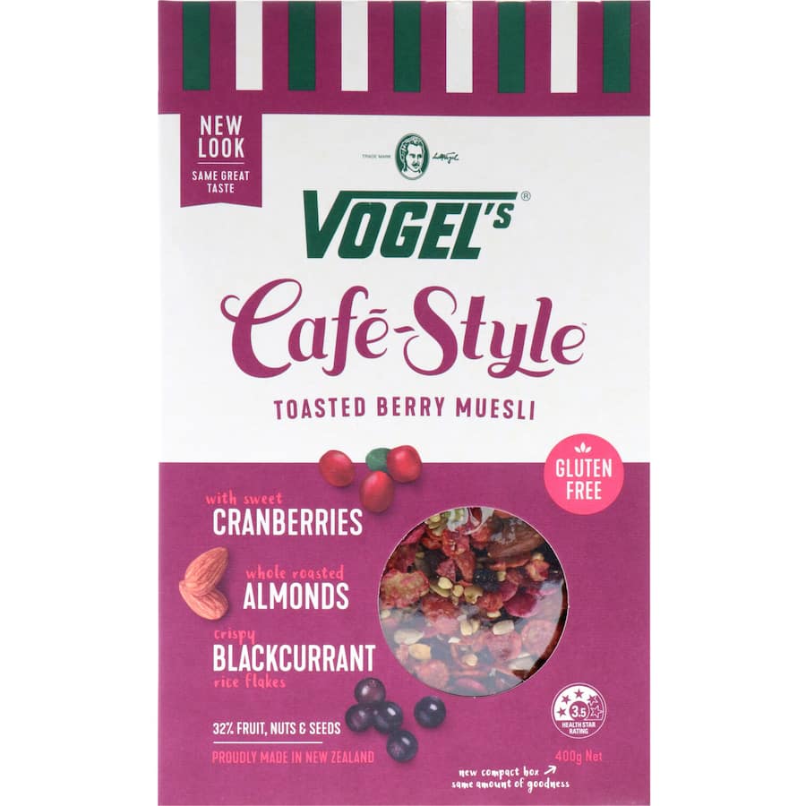 Vogels Cafe Style Muesli Toasted Berry Gluten Free 400g