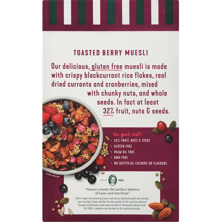 Vogels Cafe Style Muesli Toasted Berry Gluten Free 400g