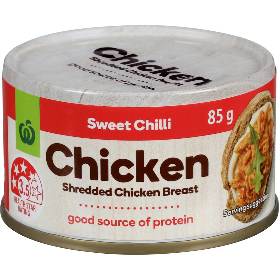 Woolworths Canned Chicken Sweet Chilli Tear tab can 85g