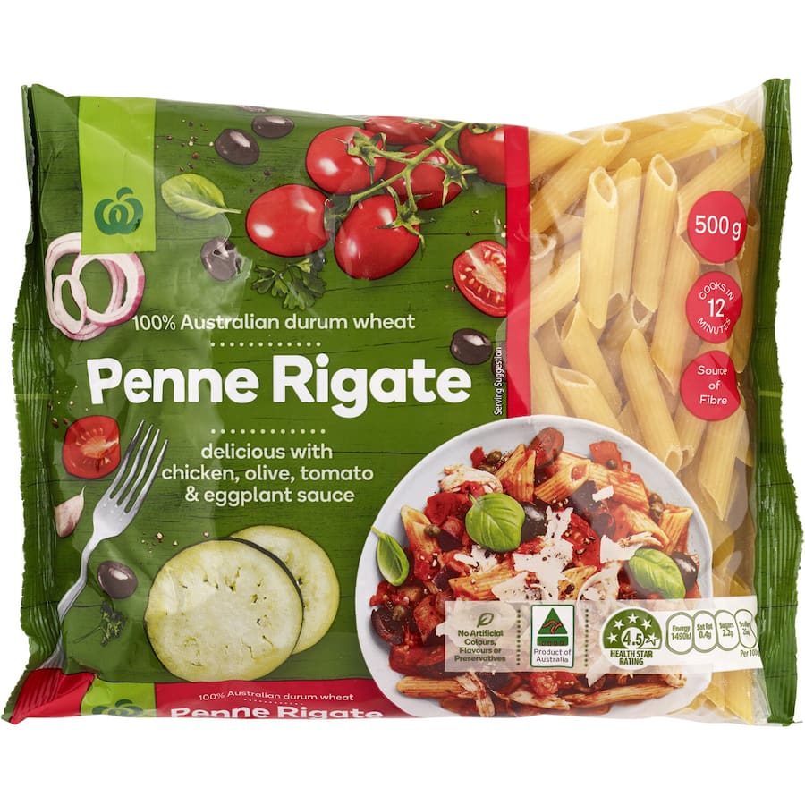 Woolworths Pasta Penne Rigate 500g