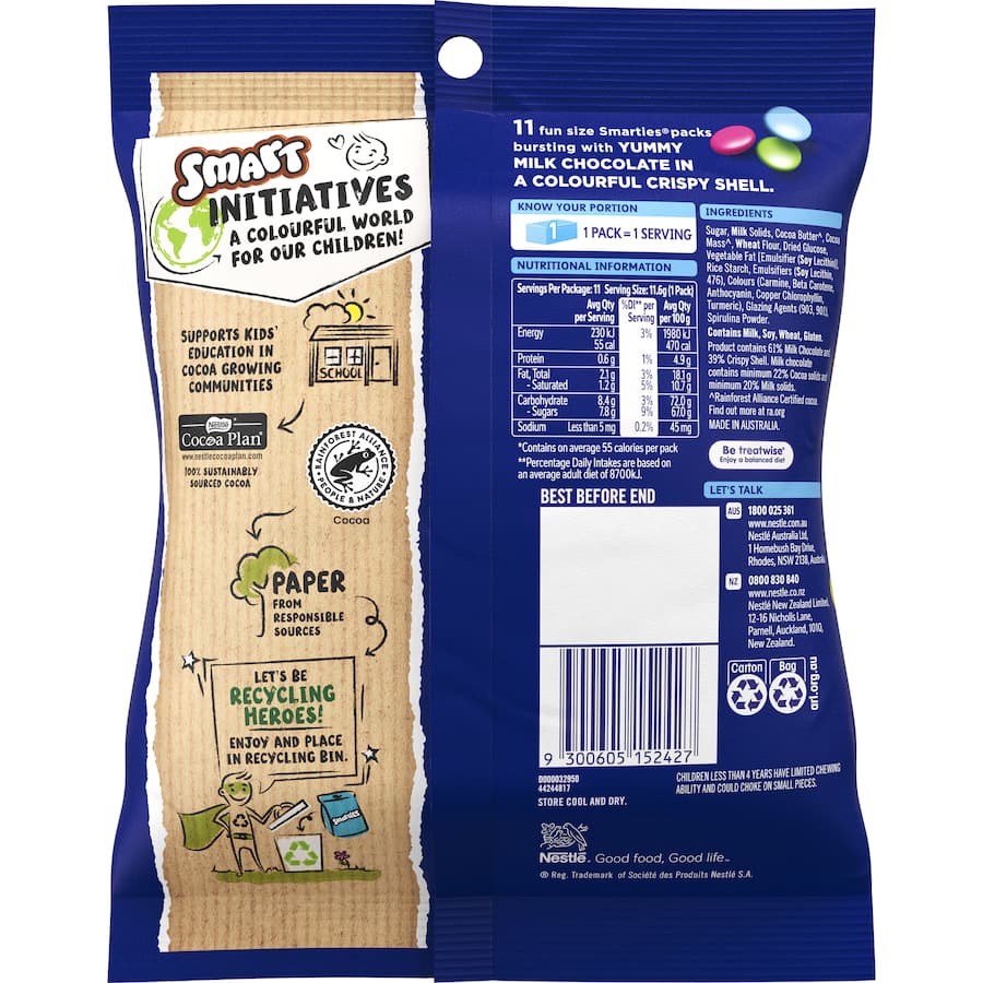 Nestlé Smarties Chocolate Fun Size Share Pack 11 pack 127g