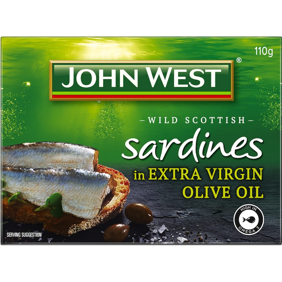 John West Sardines In Extra Virgin Olive Oil Tear tab can 110g