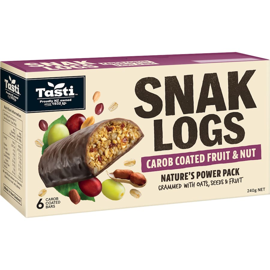 Tasti Muesli Bars Carob Fruit & Nut Snak Log 6pk 240g