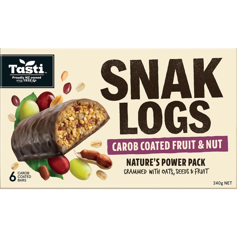 Tasti Muesli Bars Carob Fruit & Nut Snak Log 6pk 240g