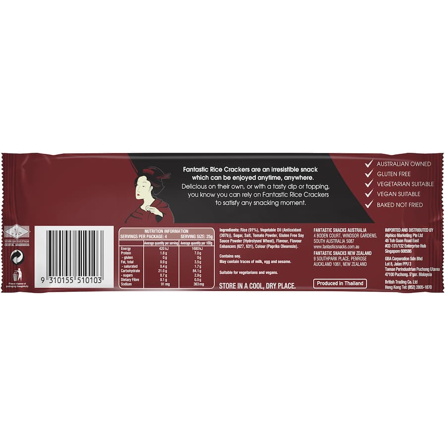 Fantastic Rice Crackers Bbq 100g