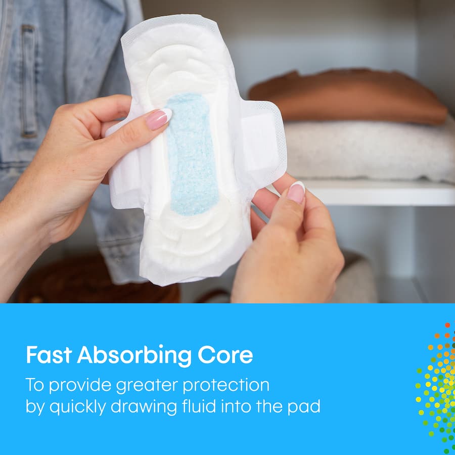 U By Kotex Maximum Protection Pads Regular With Wings 16pack