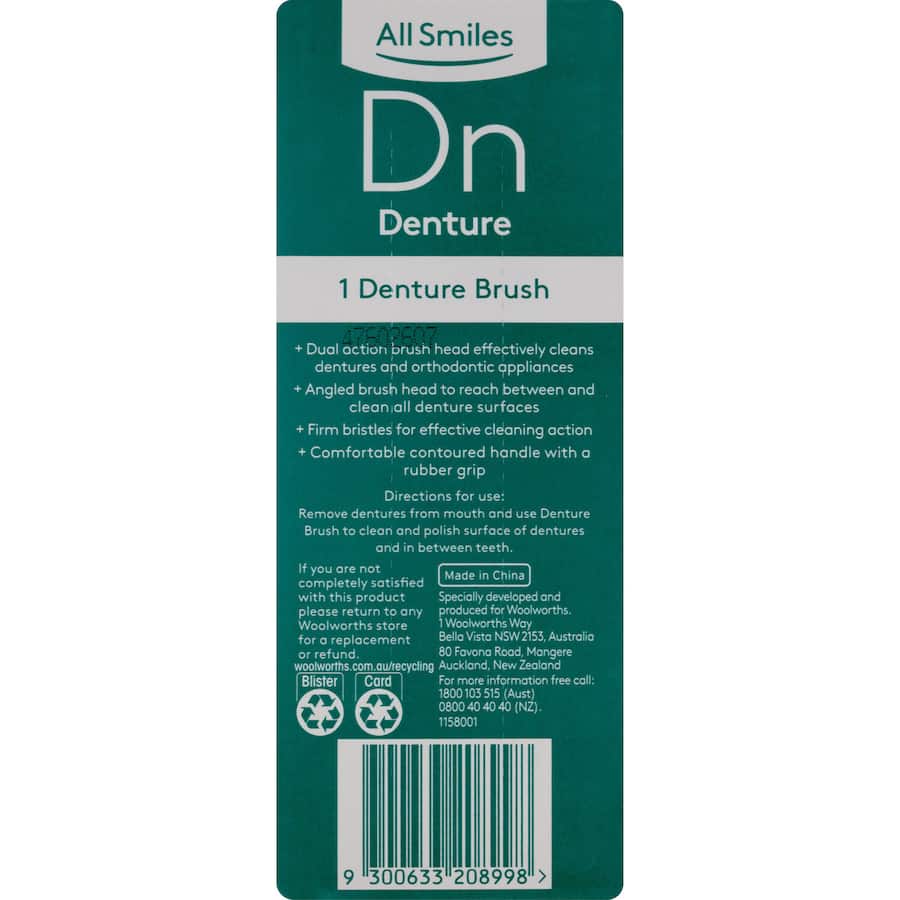 All Smiles Denture Brush 1pack