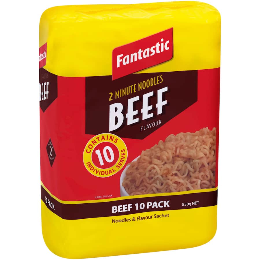Fantastic 2 Minute Instant Noodles Beef Multi Pack 10pk 425g