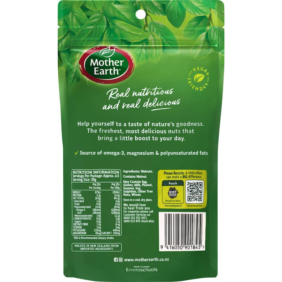 Mother Earth Walnuts Natural 140g