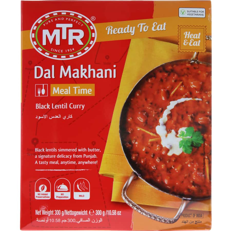 Mtr Ready Meal Black Lentil Curry Dal Makhani Box 300g