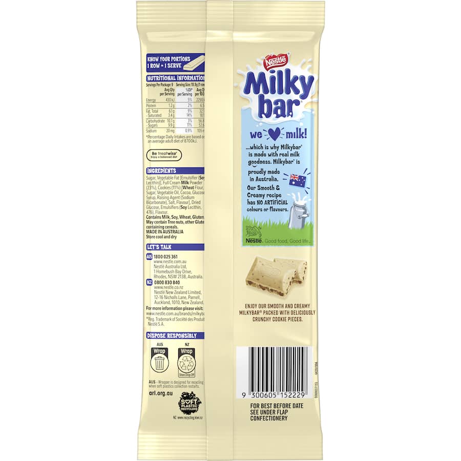 Nestlé Milkybar Chocolate Block Milk & Cookies 170g